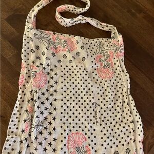 Free People Floral Polka Dot Sleeveless Tank Top - Pink & Black on Cream NWOT